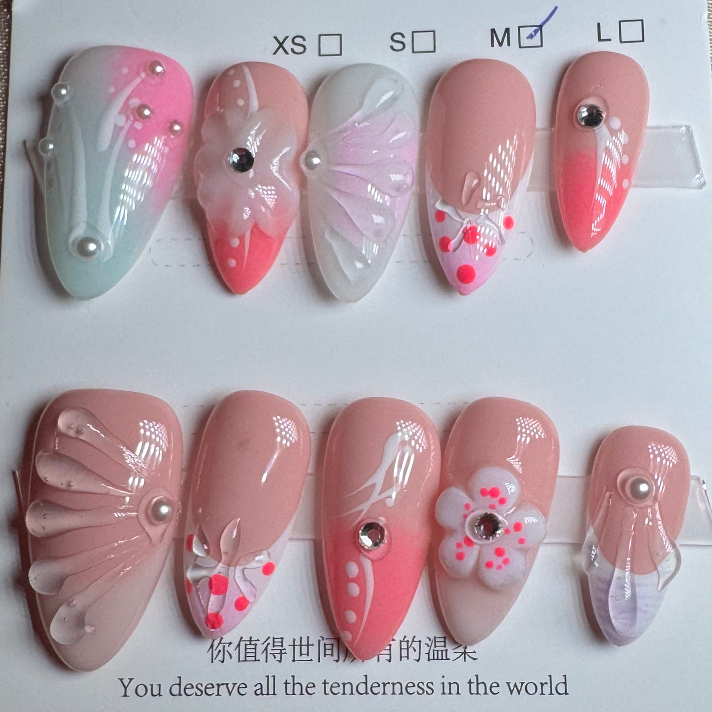 SALE! Medium 3D One of a kind Press-on Nails