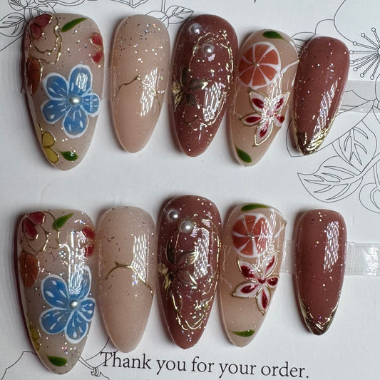 SALE! Medium One of a kind Press-on Nails